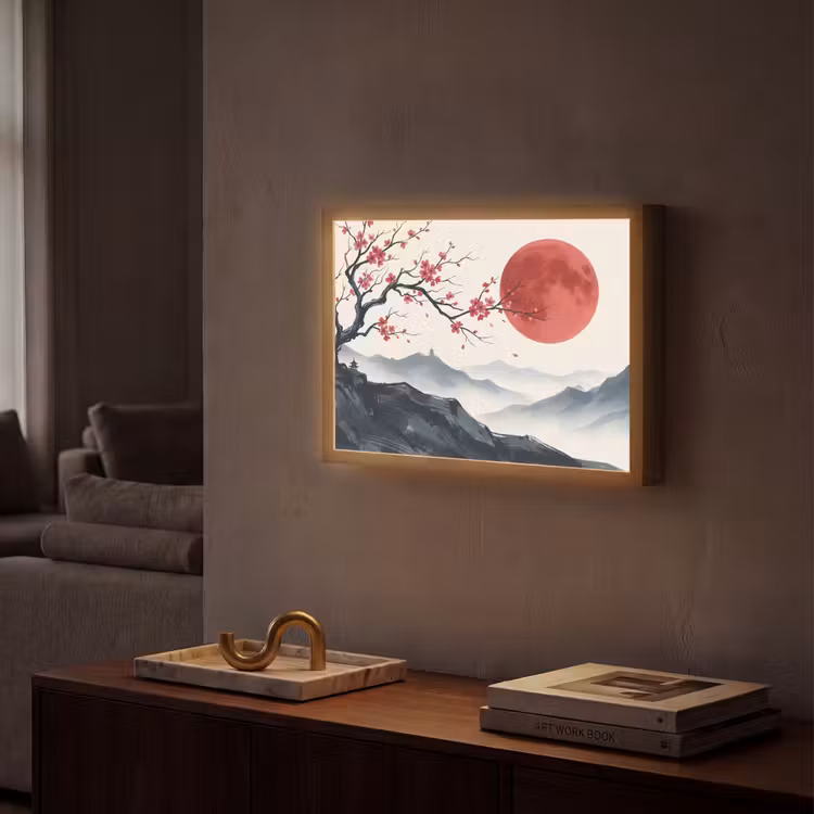 Lightbox - Wandlamp - Kersenbloesem - Oosters - Rood — 2