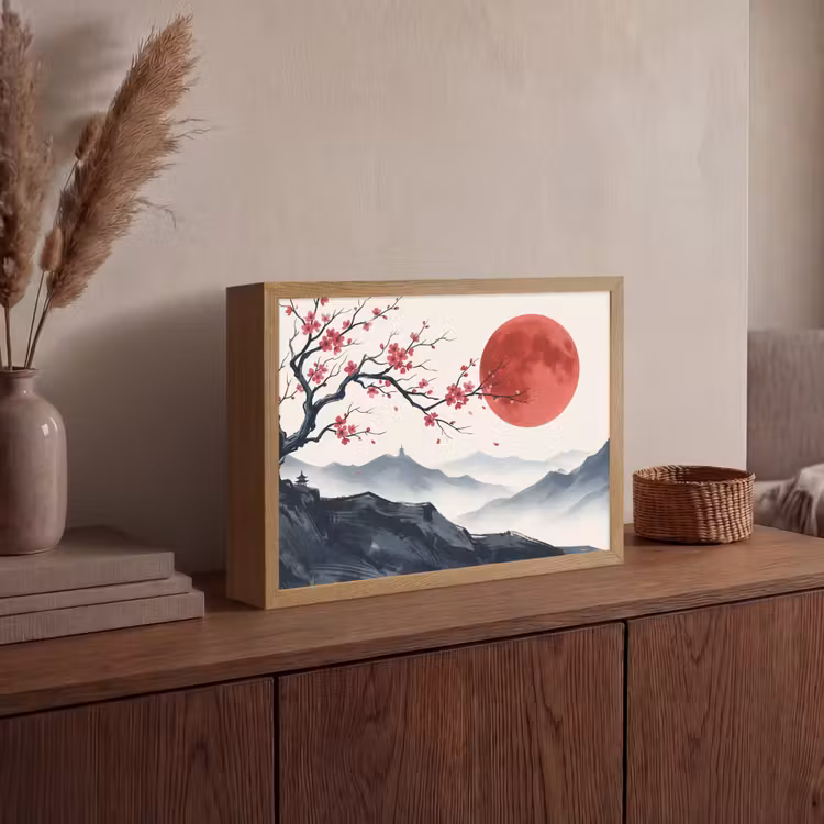 Lightbox - Wandlamp - Kersenbloesem - Oosters - Rood — 4
