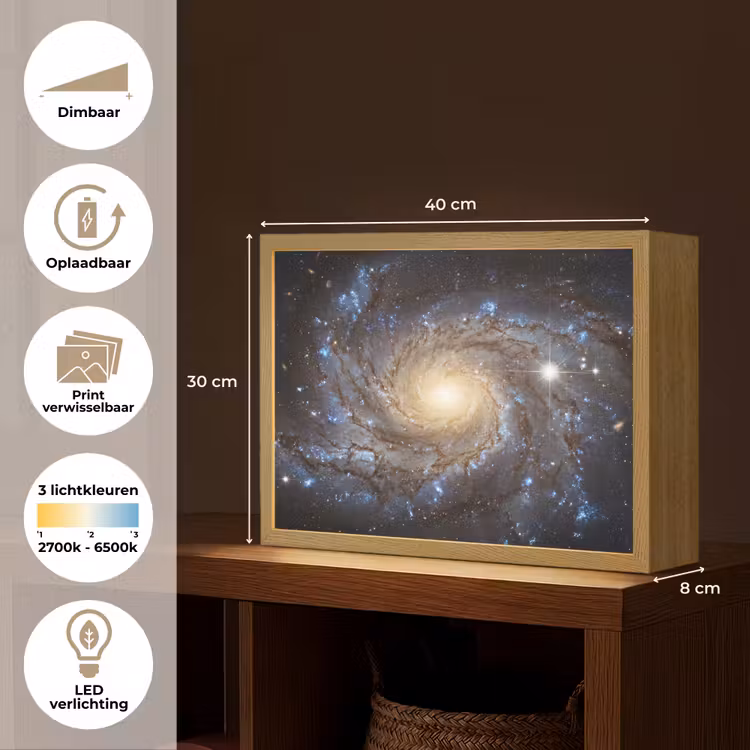 Lightbox - Wandlamp - Kosmos - Sterrenstelsel - Donker — 10