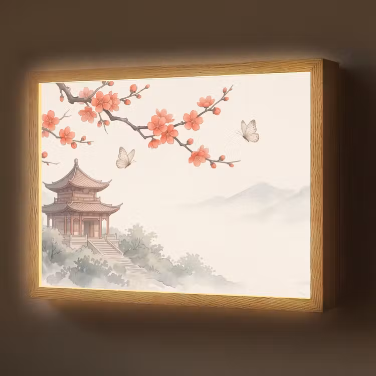 Lightbox - Wandlamp - Kraanvogel - Azië - Klassiek — 1