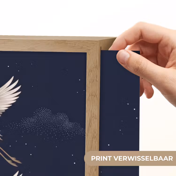 Lightbox - Wandlamp - Kraanvogels - Nachthemel - Blauw — 5