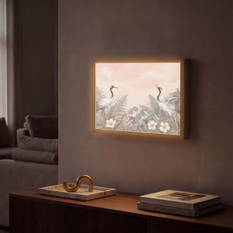 Lightbox - Wandlamp - Kraanvogels - Natuur - Roze — 2