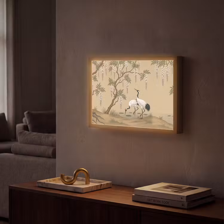 Lightbox - Wandlamp - Kraanvogels - Water - Beige — 2