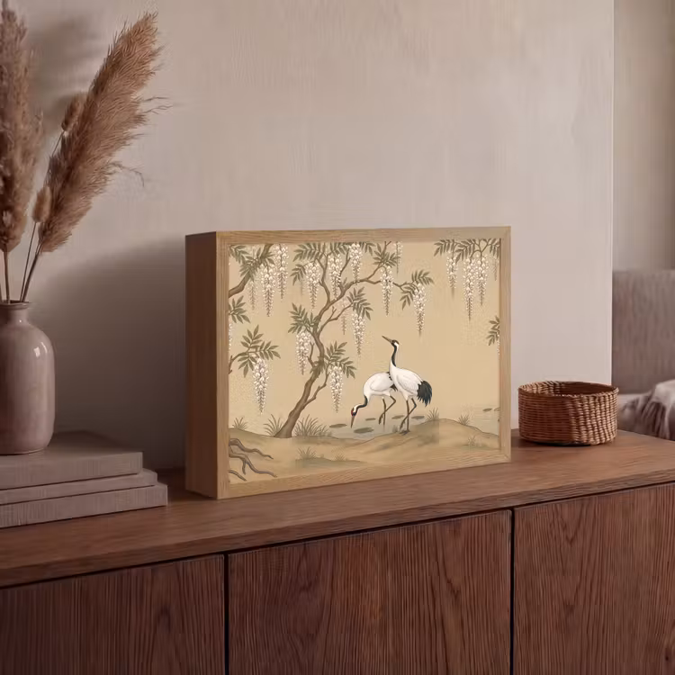 Lightbox - Wandlamp - Kraanvogels - Water - Beige — 4
