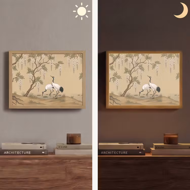 Lightbox - Wandlamp - Kraanvogels - Water - Beige — 6