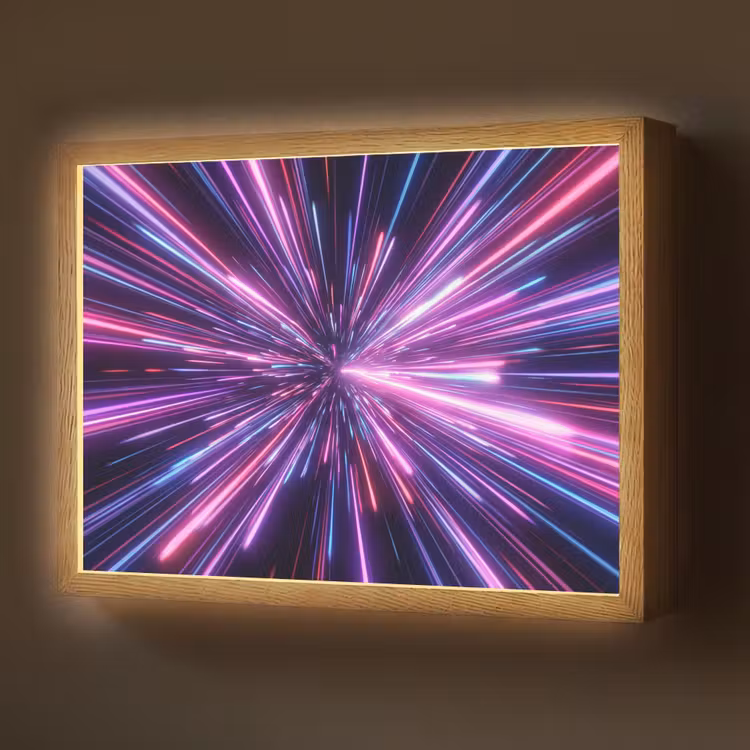 Lightbox - Wandlamp - Lichtsnelheid - Ruimte - Roze - Paars — 1