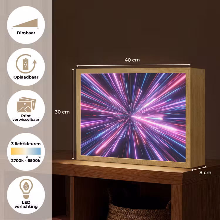 Lightbox - Wandlamp - Lichtsnelheid - Ruimte - Roze - Paars — 10