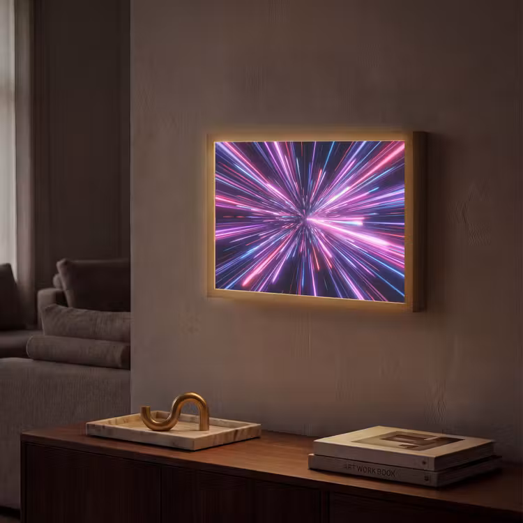 Lightbox - Wandlamp - Lichtsnelheid - Ruimte - Roze - Paars — 2