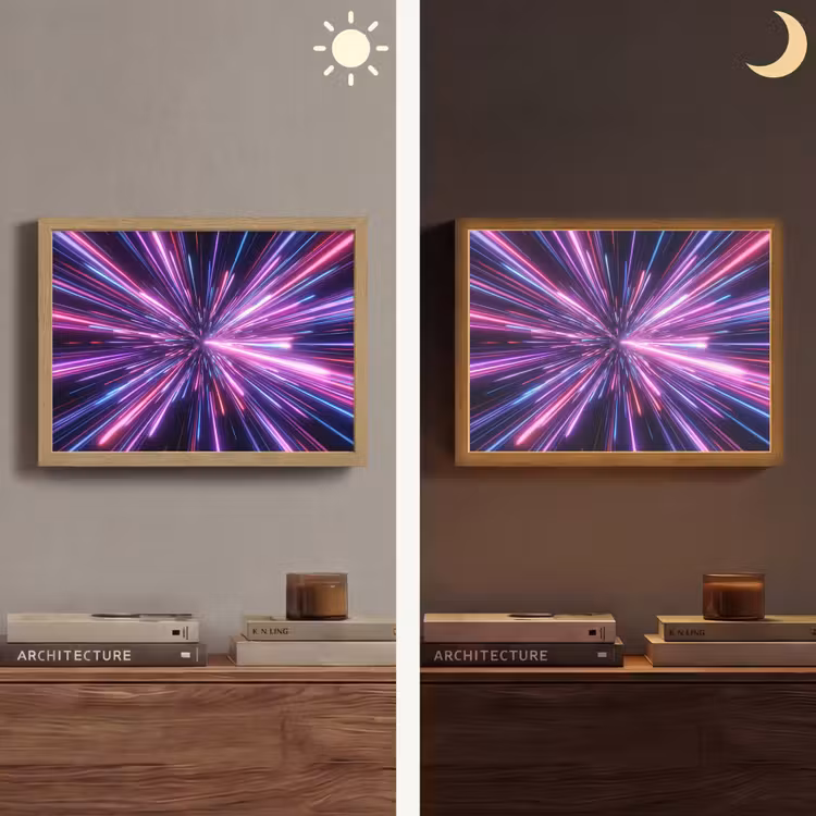 Lightbox - Wandlamp - Lichtsnelheid - Ruimte - Roze - Paars — 6