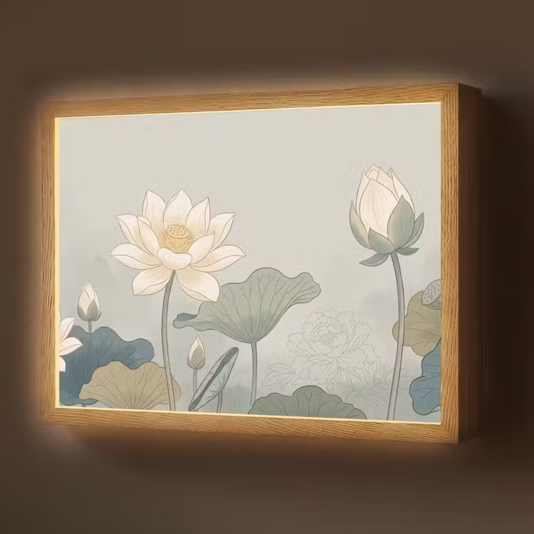 Lightbox - Wandlamp - Lotus - Bloemen - Groen — 1