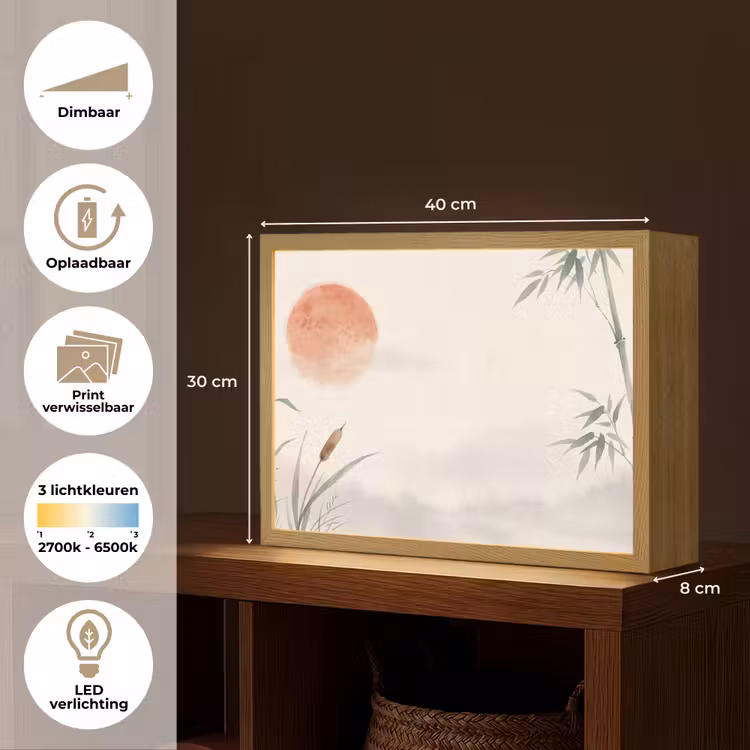 Lightbox - Wandlamp - Minimalistisch - Bamboe - Groen — 10