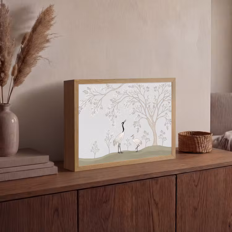 Lightbox - Wandlamp - Minimalistisch - Kraanvogels - Blauw — 4