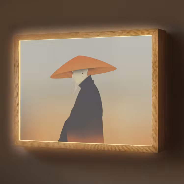 Lightbox - Wandlamp - Minimalistisch - Silhouet - Oranje — 1
