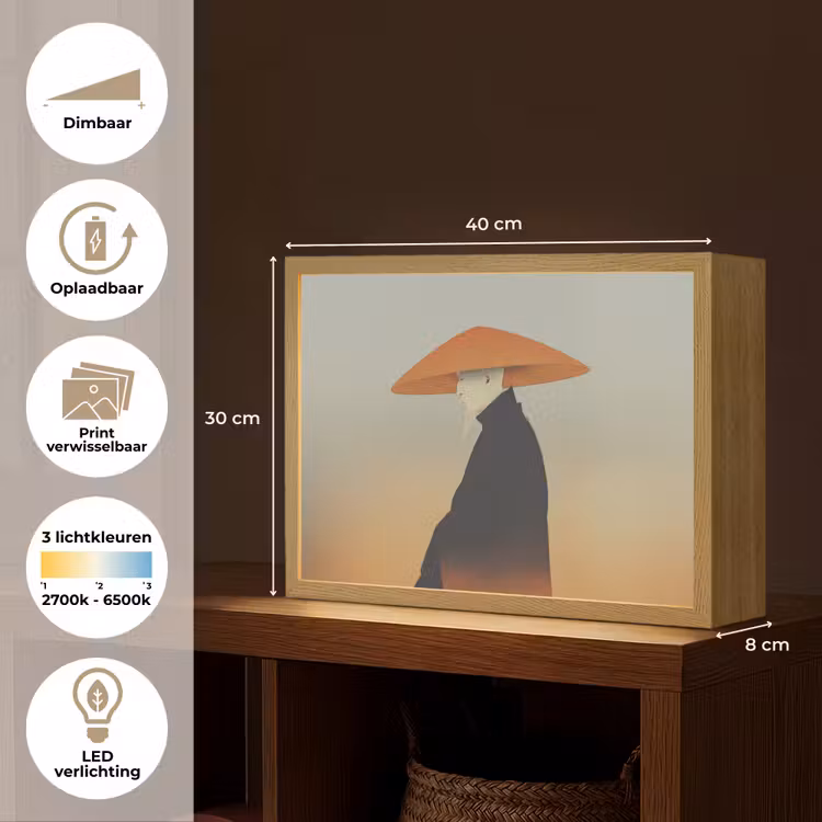 Lightbox - Wandlamp - Minimalistisch - Silhouet - Oranje — 10