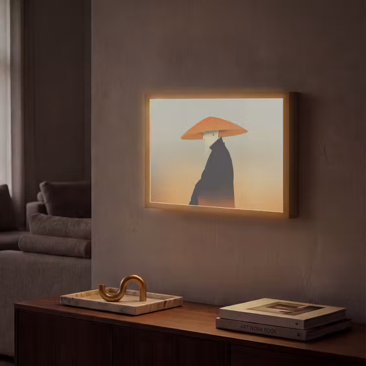 Lightbox - Wandlamp - Minimalistisch - Silhouet - Oranje — 2