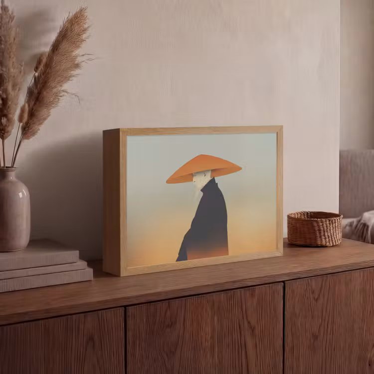 Lightbox - Wandlamp - Minimalistisch - Silhouet - Oranje — 4