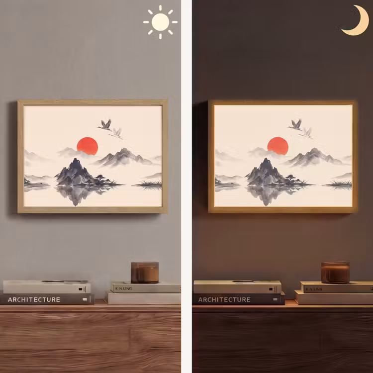 Lightbox - Wandlamp - Oosters - Kraanvogels - Landschap — 6