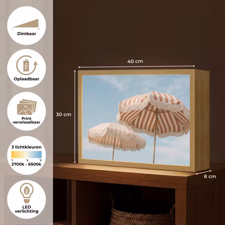 Lightbox - Wandlamp - Parasol - Lucht - Rood — 10