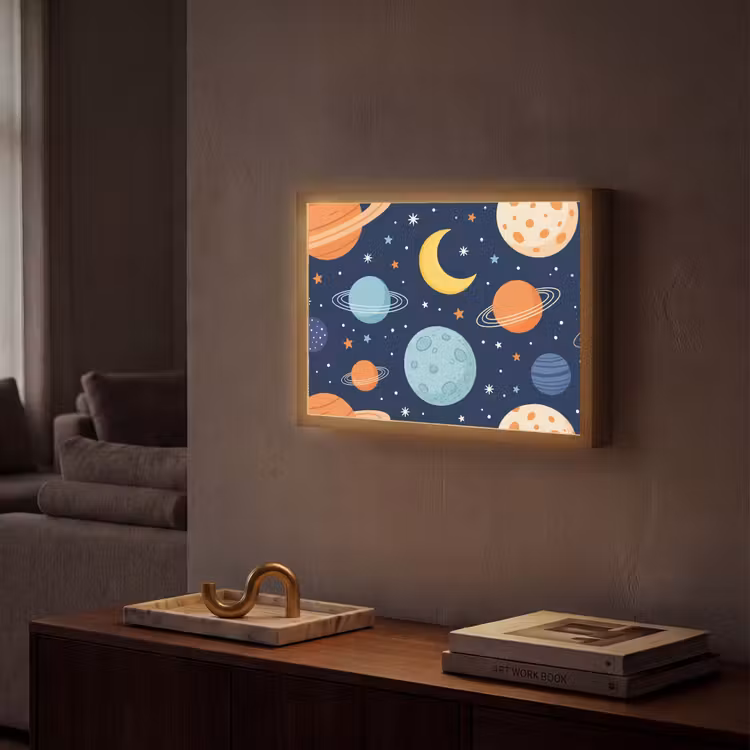 Lightbox - Wandlamp - Ruimte - Planeten - Kleurrijk — 2
