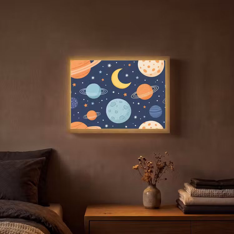 Lightbox - Wandlamp - Ruimte - Planeten - Kleurrijk — 3
