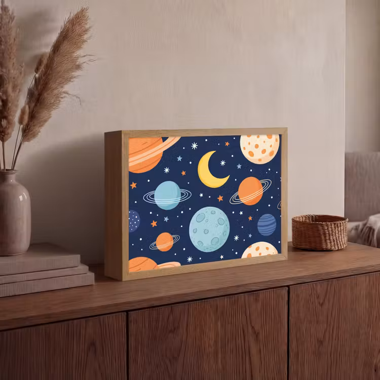 Lightbox - Wandlamp - Ruimte - Planeten - Kleurrijk — 4
