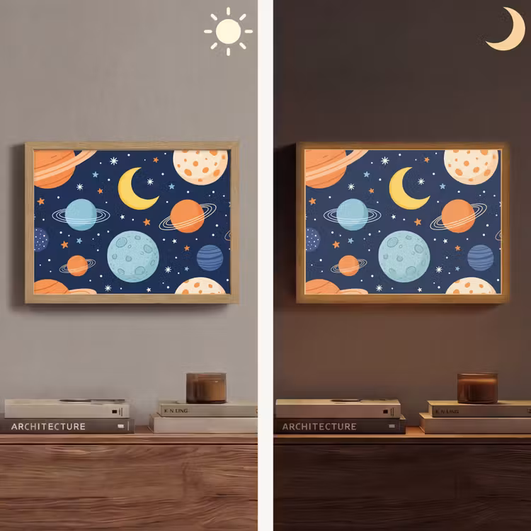 Lightbox - Wandlamp - Ruimte - Planeten - Kleurrijk — 6