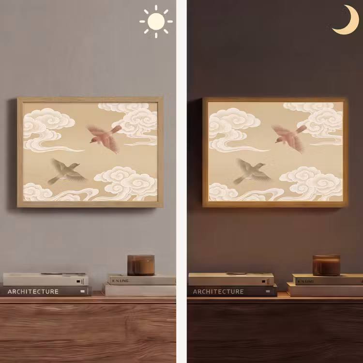 Lightbox - Wandlamp - Vogels - Vliegen - Beige — 6