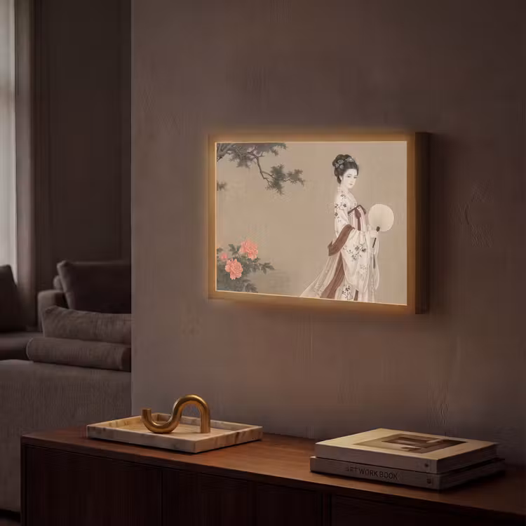 Lightbox - Wandlamp - Vrouw - Azië - Kunst - Beige — 2