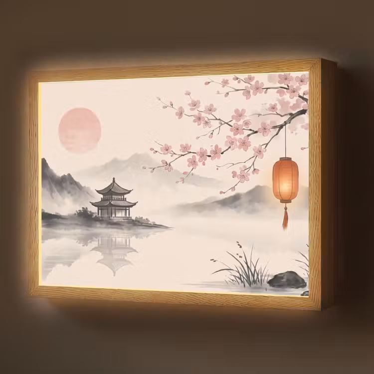 Lightbox - Wandlamp - Zon - Japans - Traditioneel — 1