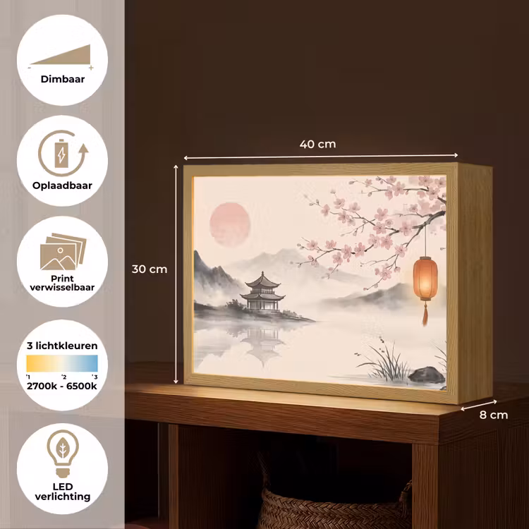 Lightbox - Wandlamp - Zon - Japans - Traditioneel — 10