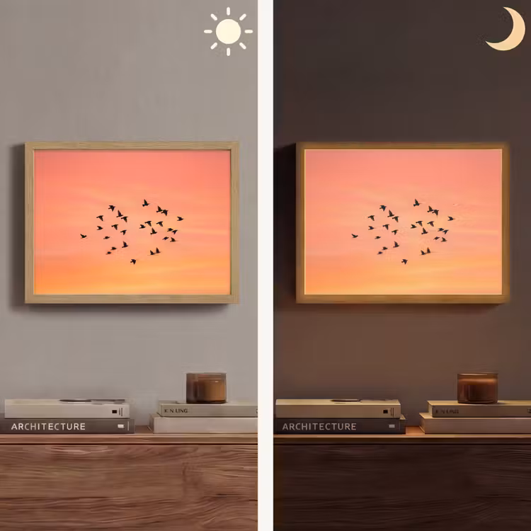 Lightbox - Wandlamp - Zwerm - Vogels - Oranje — 6
