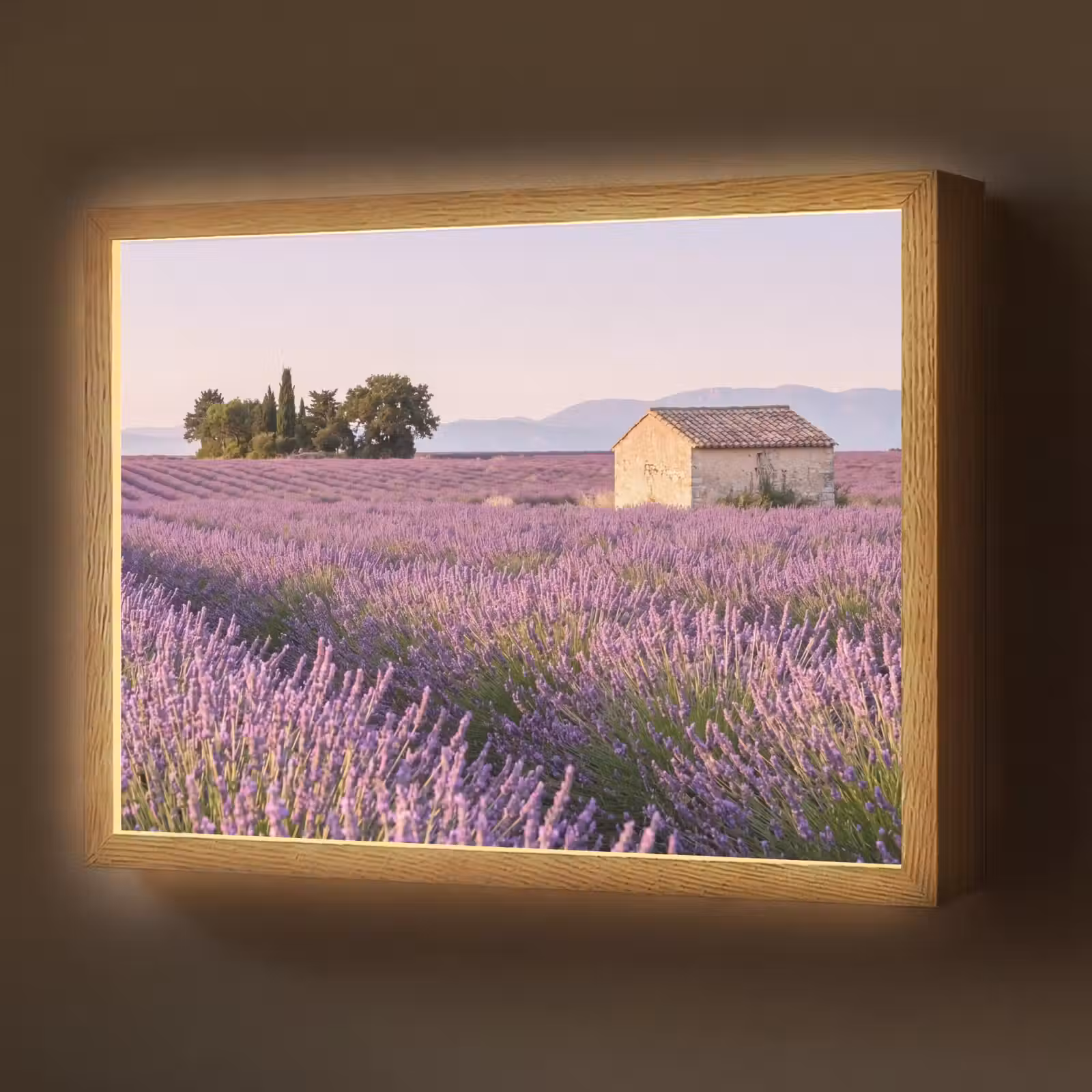 Lightbox - Wandlamp - Lavendel - Landschap - Sereen - Paars — 1