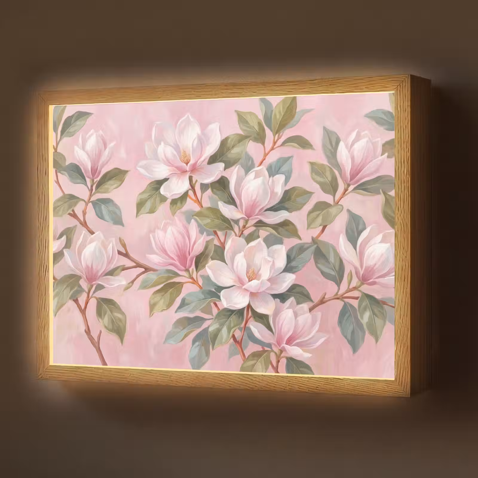 Lightbox - Wandlamp - Magnolia's - Patroon - Roze — 1