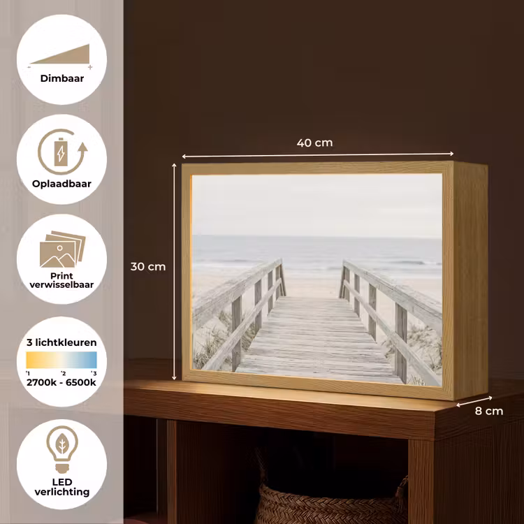 Lightbox - Wandlamp - Duinen - Vlonder - Oceaan — 10