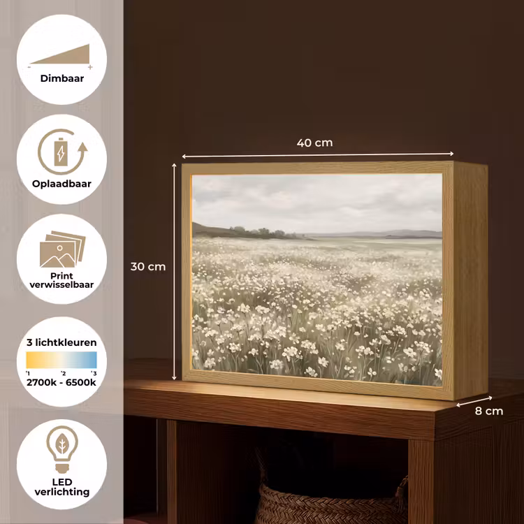 Lightbox - Wandlamp - Illustratie - Landschap - Wit — 10