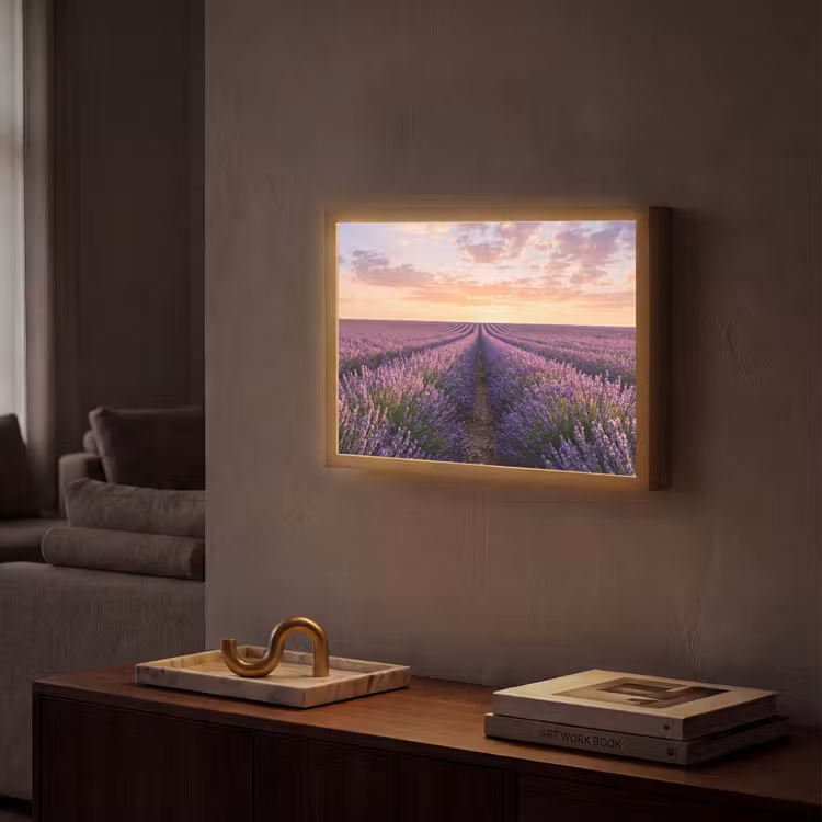 Lightbox - Wandlamp - Landschap - Lavendelveld - Paars — 2