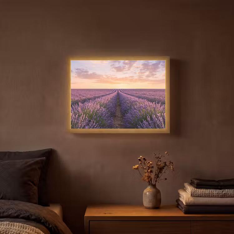 Lightbox - Wandlamp - Landschap - Lavendelveld - Paars — 3
