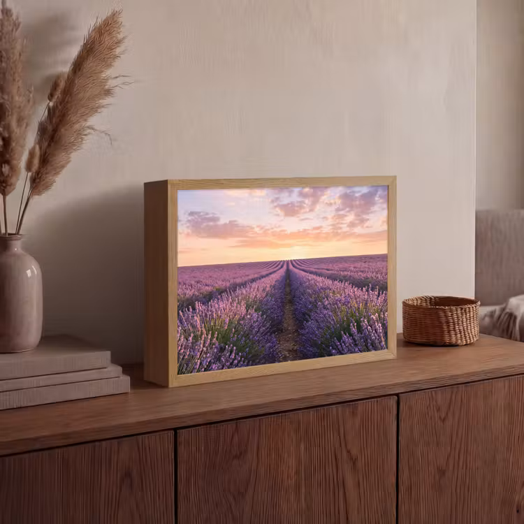 Lightbox - Wandlamp - Landschap - Lavendelveld - Paars — 4