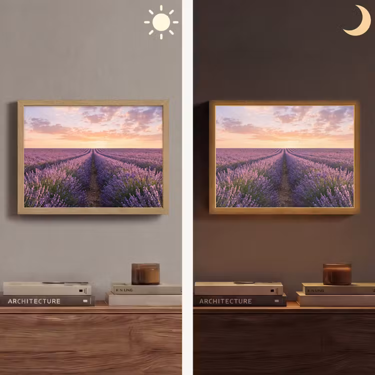 Lightbox - Wandlamp - Landschap - Lavendelveld - Paars — 6