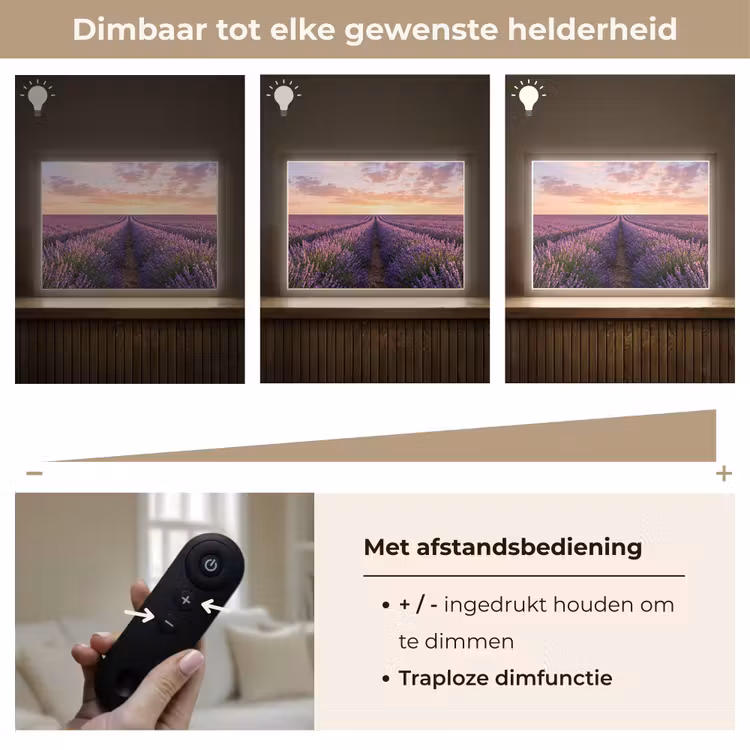 Lightbox - Wandlamp - Landschap - Lavendelveld - Paars — 9