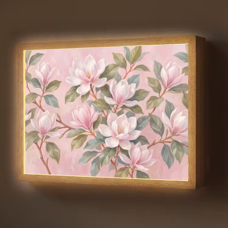 Lightbox - Wandlamp - Magnolia's - Patroon - Roze — 1