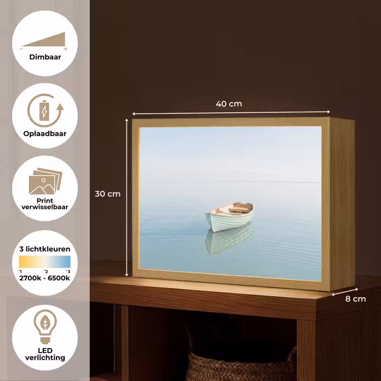 Lightbox - Wandlamp - Minimalistisch - Boot - Zee — 10