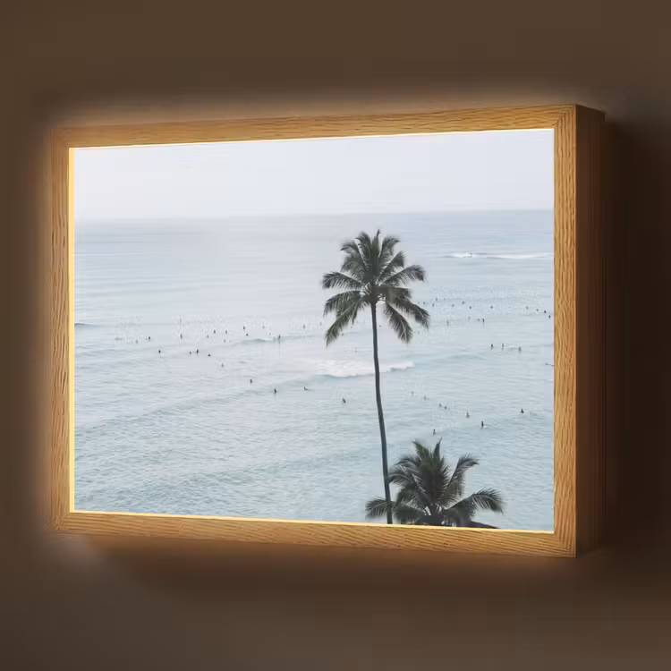 Lightbox - Wandlamp - Oceaan - Palmbomen - Surfers — 1
