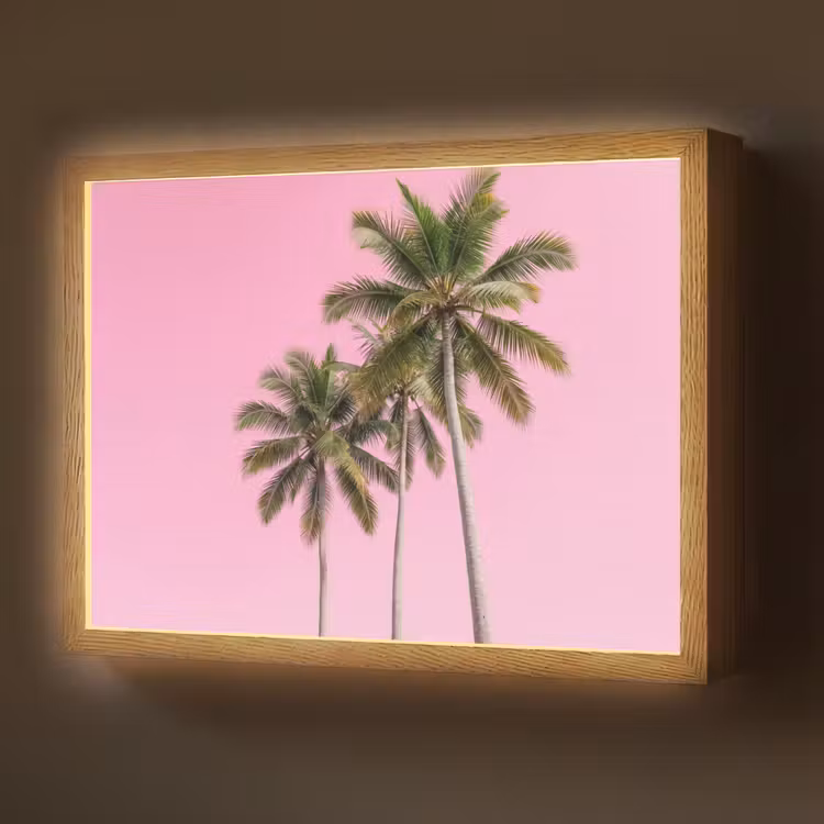 Lightbox - Wandlamp - Palmboom - Tropisch - Pink — 1