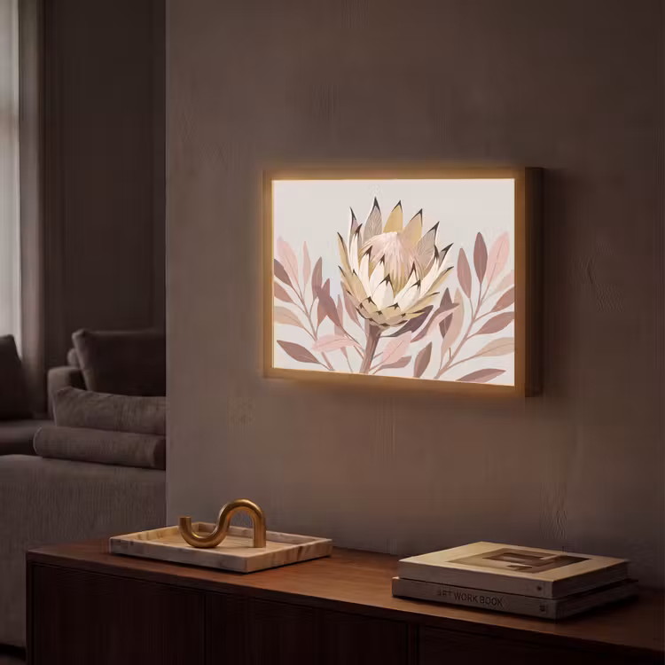 Lightbox - Wandlamp - Protea - Bloem - Botanisch - Beige — 2