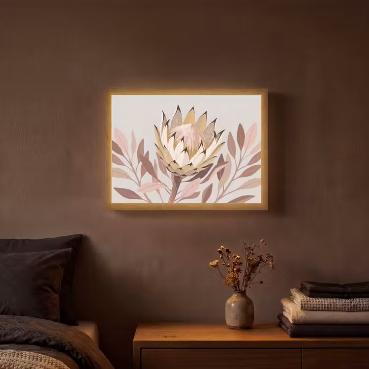 Lightbox - Wandlamp - Protea - Bloem - Botanisch - Beige — 3