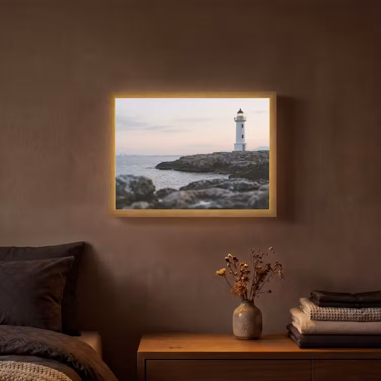 Lightbox - Wandlamp - Rotsen - Vuurtoren - Wit — 3