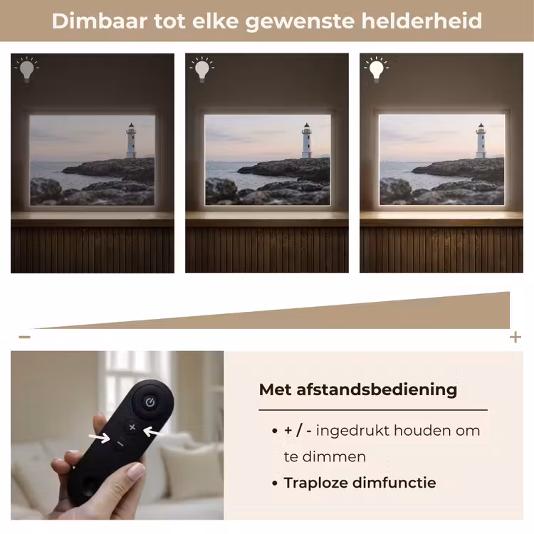Lightbox - Wandlamp - Rotsen - Vuurtoren - Wit — 9