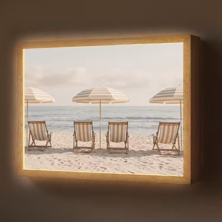 Lightbox - Wandlamp - Strand - Stoelen - Parasol — 1