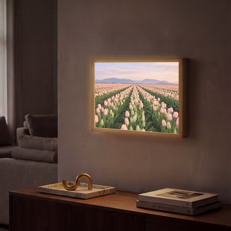 Lightbox - Wandlamp - Tulpen - Landschap - Roze — 2
